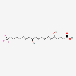molecular formula C20H29F3O4 B13884404 20,20,20-Trifluoro-5,12-dihydroxyicosa-6,8,10,14-tetraenoic acid 
