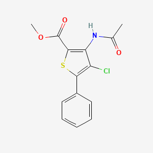 molecular formula C14H12ClNO3S B13884419 Methyl 3-acetamido-4-chloro-5-phenylthiophene-2-carboxylate 