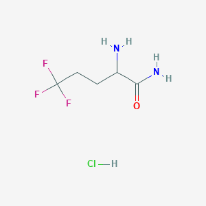 molecular formula C5H10ClF3N2O B13884434 (R)-2-Amino-5,5,5-trifluoropentanamidehydrochloride 