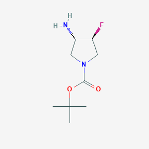 molecular formula C9H17FN2O2 B1388444 (3S,4S)-tert-butyl 3-amino-4-fluoropyrrolidine-1-carboxylate CAS No. 1009075-43-7