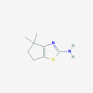 molecular formula C8H12N2S B1388451 4,4-dimethyl-5,6-dihydro-4H-cyclopenta[d][1,3]thiazol-2-amine CAS No. 1182284-47-4