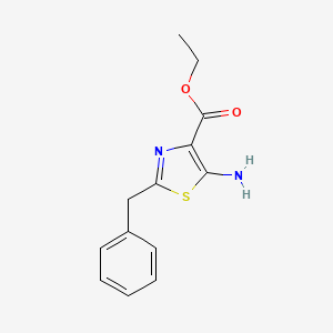 molecular formula C13H14N2O2S B13884522 Ethyl 5-amino-2-benzyl-1,3-thiazole-4-carboxylate 