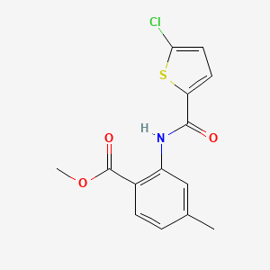 molecular formula C14H12ClNO3S B13884538 Methyl 2-{[(5-chloro-2-thienyl)carbonyl]amino}-4-methylbenzoate 