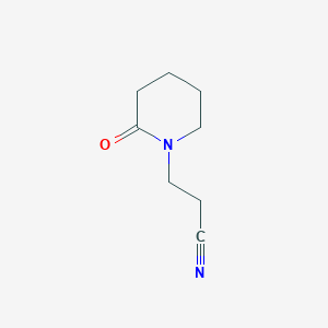 molecular formula C8H12N2O B13884570 3-(2-Oxopiperidin-1-yl)propanenitrile 