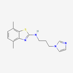 molecular formula C15H18N4S B1388458 N-[3-(1H-imidazol-1-yl)propyl]-4,7-dimethyl-1,3-benzothiazol-2-amine CAS No. 1177276-89-9
