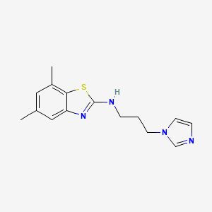 N-[3-(1H-imidazol-1-yl)propyl]-5,7-dimethyl-1,3-benzothiazol-2-amine