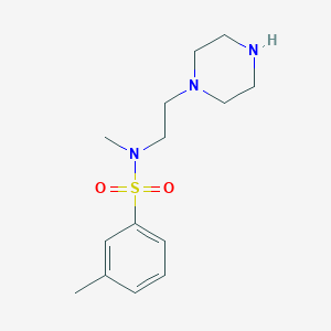 molecular formula C14H23N3O2S B13884603 N,3-dimethyl-N-(2-piperazin-1-ylethyl)benzenesulfonamide 