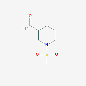 molecular formula C7H13NO3S B13884615 1-Methylsulfonylpiperidine-3-carbaldehyde 