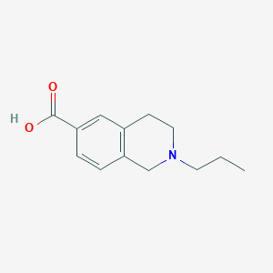 molecular formula C13H17NO2 B13884621 2-Propyl-1,2,3,4-tetrahydro-6-isoquinolinecarboxylic acid 