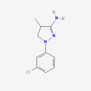 molecular formula C10H12ClN3 B13884635 2-(3-Chlorophenyl)-4-methyl-3,4-dihydropyrazol-5-amine 
