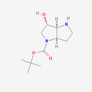molecular formula C11H20N2O3 B13884699 (3S,3aS,6aR)-3-hydroxyhexahydropyrrolo[3,2-b]pyrrole-1-carboxylic acid tert-butyl ester 