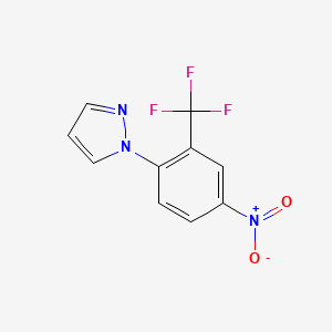 molecular formula C10H6F3N3O2 B1388470 1-[4-nitro-2-(trifluoromethyl)phenyl]-1H-pyrazole CAS No. 1177093-03-6