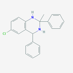 molecular formula C21H19ClN2 B13884706 6-Chloro-2-methyl-2,4-diphenyl-1,2,3,4-tetrahydroquinazoline CAS No. 84571-54-0