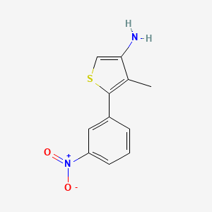 molecular formula C11H10N2O2S B13884712 4-Methyl-5-(3-nitrophenyl)thiophen-3-amine 
