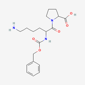molecular formula C19H27N3O5 B13884718 1-[6-Amino-2-(phenylmethoxycarbonylamino)hexanoyl]pyrrolidine-2-carboxylic acid 