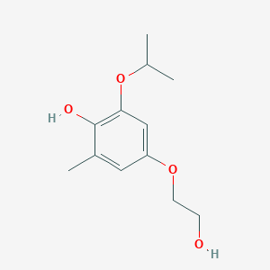molecular formula C12H18O4 B13884720 4-(2-Hydroxyethoxy)-2-methyl-6-propan-2-yloxyphenol 