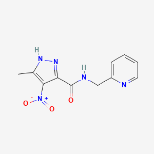 molecular formula C11H11N5O3 B13884724 5-methyl-4-nitro-N-(pyridin-2-ylmethyl)-1H-pyrazole-3-carboxamide 