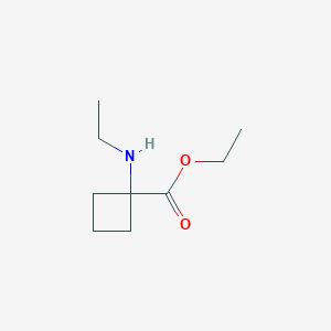 molecular formula C9H17NO2 B13884738 Ethyl 1-(ethylamino)cyclobutane-1-carboxylate 