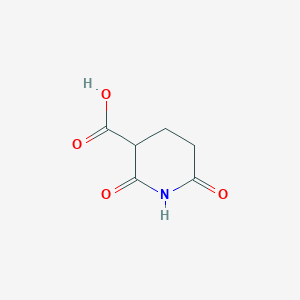 molecular formula C6H7NO4 B13884754 2,6-Dioxopiperidine-3-carboxylic acid 