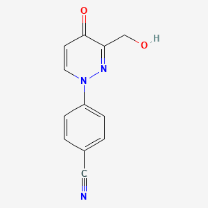 molecular formula C12H9N3O2 B13884756 4-[3-(Hydroxymethyl)-4-oxopyridazin-1-yl]benzonitrile 