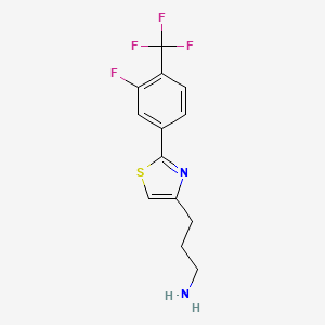 3-{2-[3-Fluoro-4-(trifluoromethyl)phenyl]-1,3-thiazol-4-yl}-1-propanamine