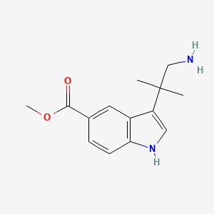 molecular formula C14H18N2O2 B13884781 methyl 3-(1-amino-2-methylpropan-2-yl)-1H-indole-5-carboxylate 