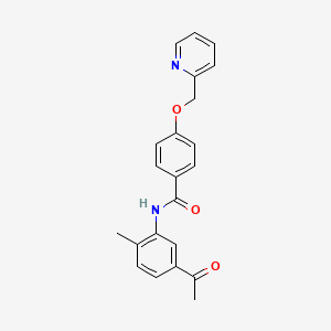 molecular formula C22H20N2O3 B13884815 N-(5-acetyl-2-methylphenyl)-4-(pyridin-2-ylmethoxy)benzamide 