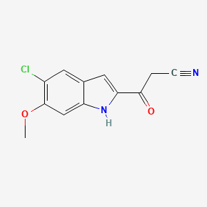 molecular formula C12H9ClN2O2 B13884830 3-(5-chloro-6-methoxy-1H-indol-2-yl)-3-oxopropanenitrile 