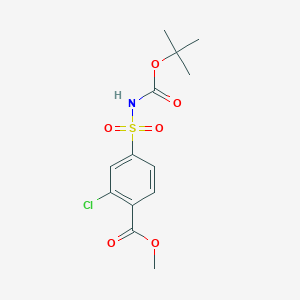 molecular formula C13H16ClNO6S B13884840 Methyl 2-chloro-4-[(2-methylpropan-2-yl)oxycarbonylsulfamoyl]benzoate 