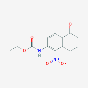 molecular formula C13H14N2O5 B13884906 ethyl N-(1-nitro-5-oxo-7,8-dihydro-6H-naphthalen-2-yl)carbamate 