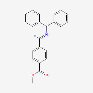 molecular formula C22H19NO2 B13884925 (E)-methyl 4-((benzhydrylimino)methyl)benzoate 