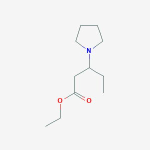 molecular formula C11H21NO2 B13884971 Ethyl 3-pyrrolidin-1-ylpentanoate 