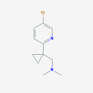 molecular formula C11H15BrN2 B13885007 1-[1-(5-Bromopyridin-2-yl)cyclopropyl]-N,N-dimethylmethanamine CAS No. 827628-18-2