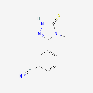 molecular formula C10H8N4S B13885044 3-(4-methyl-5-sulfanylidene-1H-1,2,4-triazol-3-yl)benzonitrile 