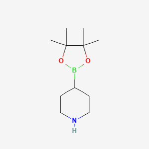 molecular formula C11H22BNO2 B1388505 4-(4,4,5,5-Tetramethyl-1,3,2-dioxaborolan-2-yl)piperidine CAS No. 1087160-40-4