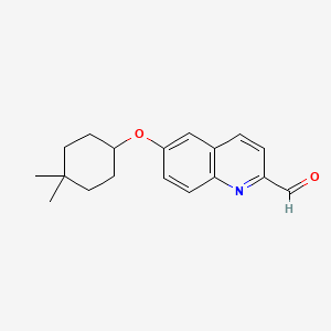 molecular formula C18H21NO2 B13885066 6-(4,4-Dimethylcyclohexyl)oxyquinoline-2-carbaldehyde 