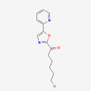 molecular formula C14H15BrN2O2 B13885081 6-Bromo-1-(5-(pyridin-2-yl)oxazol-2-yl)hexan-1-one 