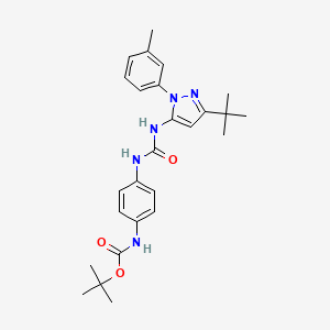 molecular formula C26H33N5O3 B13885109 tert-butyl N-[4-[[5-tert-butyl-2-(3-methylphenyl)pyrazol-3-yl]carbamoylamino]phenyl]carbamate 