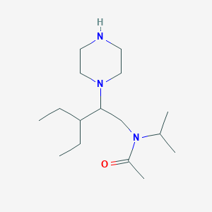 molecular formula C16H33N3O B13885124 N-(3-ethyl-2-piperazin-1-ylpentyl)-N-propan-2-ylacetamide 