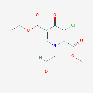 molecular formula C13H14ClNO6 B13885233 Diethyl 3-chloro-4-oxo-1-(2-oxoethyl)pyridine-2,5-dicarboxylate 