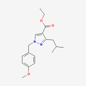 molecular formula C18H24N2O3 B13885272 Ethyl 1-[(4-methoxyphenyl)methyl]-3-(2-methylpropyl)pyrazole-4-carboxylate 