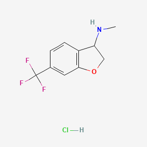molecular formula C10H11ClF3NO B13885289 N-methyl-6-(trifluoromethyl)-2,3-dihydrobenzofuran-3-amine;hydrochloride 