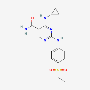 molecular formula C16H19N5O3S B13885310 4-(cyclopropylamino)-2-(4-ethylsulfonylanilino)pyrimidine-5-carboxamide 
