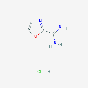 molecular formula C4H6ClN3O B13885314 2-Oxazolecarboximidamide, hydrochloride 