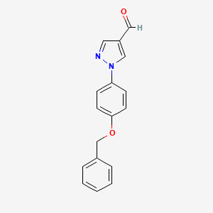 molecular formula C17H14N2O2 B13885325 1-(4-(benzyloxy)phenyl)-1H-pyrazole-4-carbaldehyde 