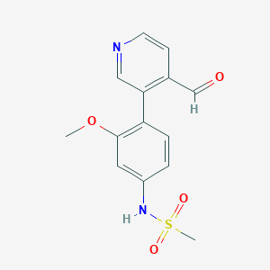 molecular formula C14H14N2O4S B13885373 N-(4-(4-formylpyridin-3-yl)-3-methoxyphenyl)methanesulfonamide CAS No. 1357095-13-6