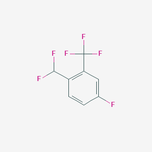 molecular formula C8H4F6 B1388541 1-(Difluoromethyl)-4-fluoro-2-(trifluoromethyl)benzene CAS No. 1214334-45-8