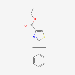 molecular formula C15H17NO2S B13885417 Ethyl 2-(2-phenylpropan-2-yl)thiazole-4-carboxylate 
