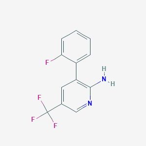 molecular formula C12H8F4N2 B1388543 3-(2-Fluorophenyl)-5-(trifluoromethyl)pyridin-2-amine CAS No. 1214330-11-6