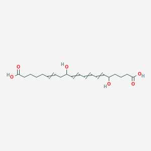 molecular formula C20H30O6 B13885445 5,12-Dihydroxyicosa-6,8,10,14-tetraenedioic acid 